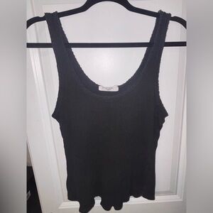 Project Social T Black Ribbed Tank Top Size Medium Soft Casual Basic